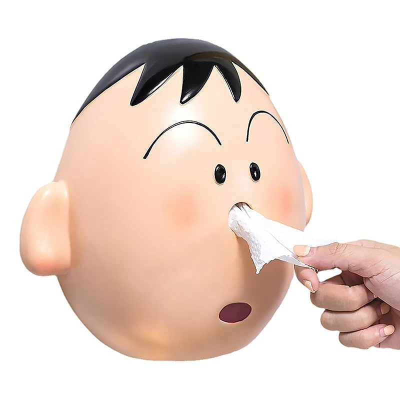 Kawaii Cartoon Paper Roller Creative Household No-Punch Tissue Box Wall Mounted Tissue Box For Kitchen Bathroom 4