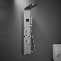 LED Lights Shower Panels Tower System 304 Stainless Steel Bathroom Shower Tower Column System Rainfall & Waterfall Shower Head 2