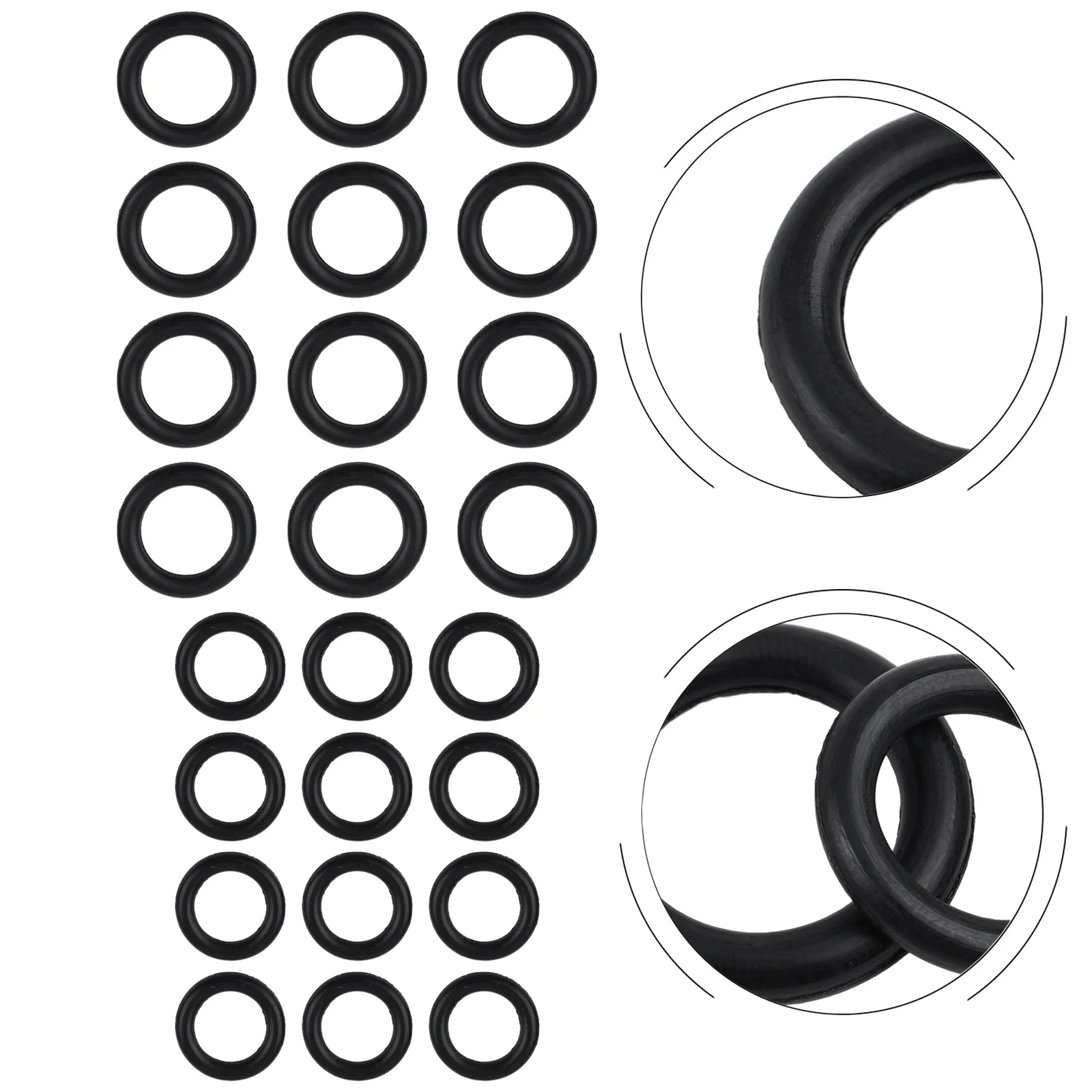 

For 1/4 3/8\" Connect Coupler O-ring Pressure Washer 50pcs Accessories Black Cleaning Hose Ring NBR Rubber O Rings