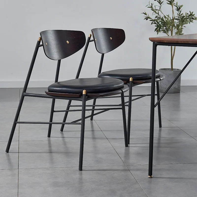 

Nordic Vintage Dining Chair Solid Wood Upholstered Chair Coffee Table Chair B&B Lounge Chair Restaurant Dining Table Chair