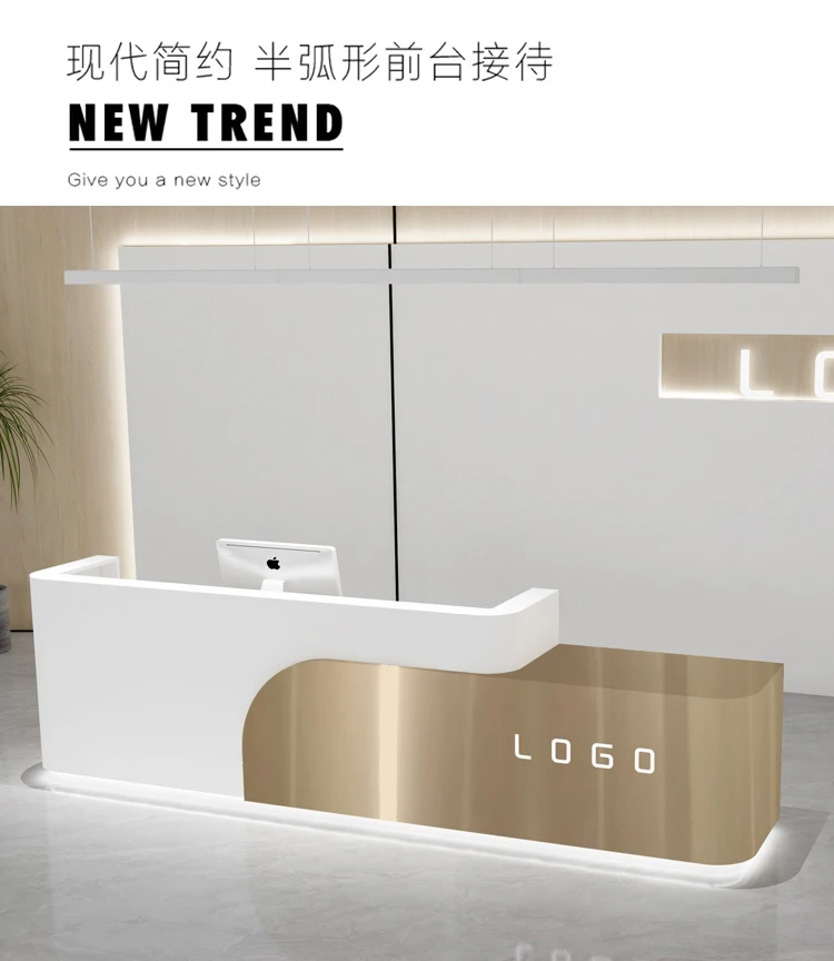 Description Picture 2 of itemCashier Beauty Reception Desks Conference Office Front Luxury Store Nail Reception Desks Hotel Scrivania Ufficio Furniture