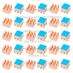 6x6x5mm Pure Copper Small Tiny Heatsink Radiator Cooler With Thermal Pad Cooling For Raspberry / Banana Pi IC RAM Memory CPU