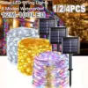 1/2/4 Pack 100LED Solar String Lights Outdoor 8 Mode Solar Fairy Light 12M Garden Yard Decorative String Lights Christmas Party 1
