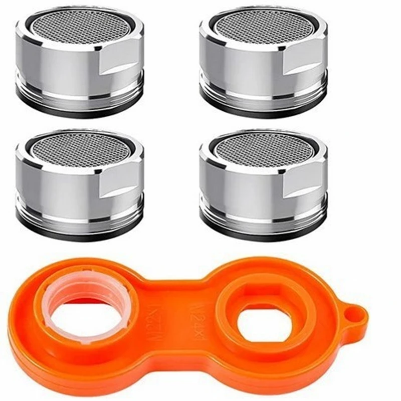 ก๊อกน้ําประหยัดน้ําทองเหลือง Tap Aerator ตัวกรองแบบถอดเปลี่ยนได้ผสมหัวฉีด 24 มม. ก๊อกน้ําห้องน้ํา Bubbler ก๊อกน้ําเปลี่ยน 1