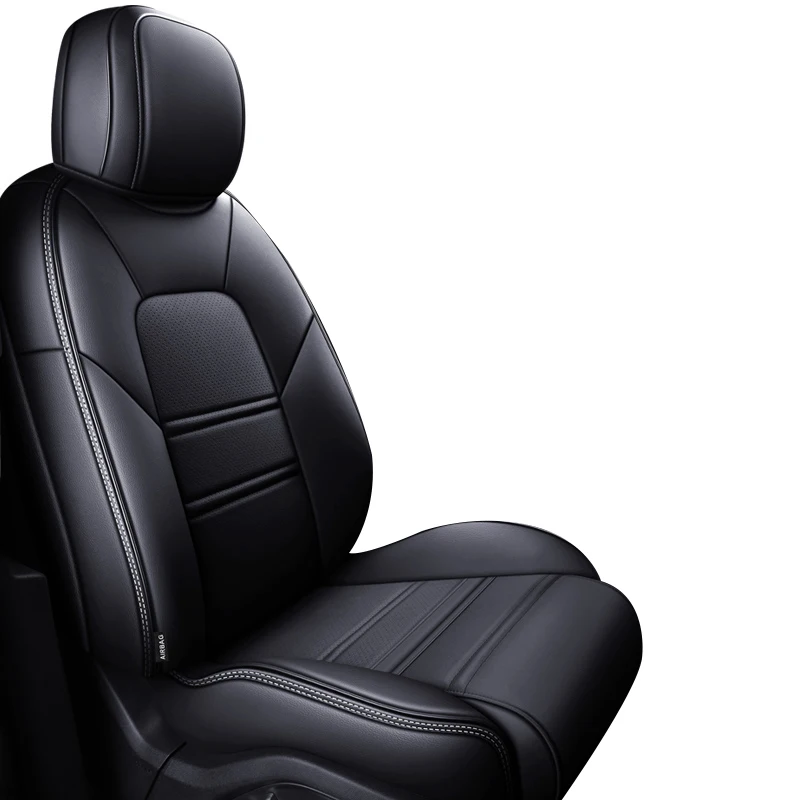 Autostoelhoes Auto Seat Cover Voor VOLVO XC60 XC90 XC40 XC70 S60L C30 S80 S90 V50 V60 Auto Accessoires Interieur Details Seat Protector Stoelhoezen Set (Kleur : A Black 5 Seat