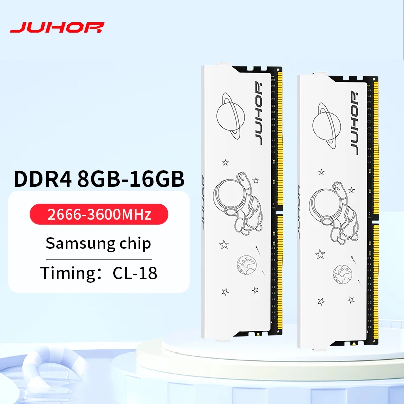 JUHOR Ram DDR4 8GB 16GB 3600MHz 3200MHz Desktop Gaming Dual Channel Dimm Memory desktop ram memory desktop memory