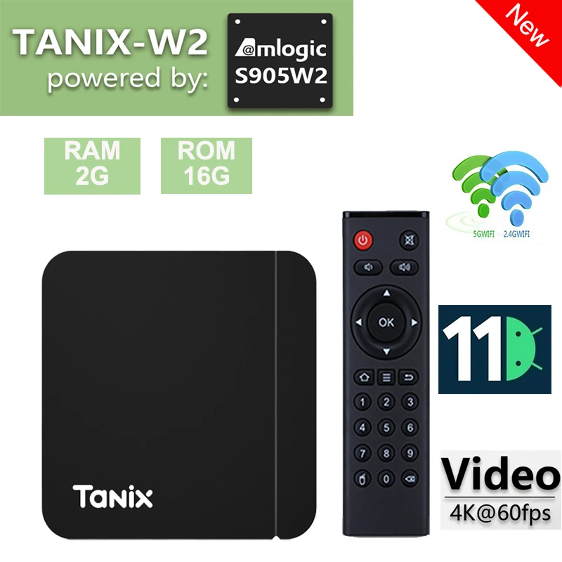 New Smart Tv Box Tanix W2 Amlogic S905w2 2g 16g 2.4g 5g Dual Wifi