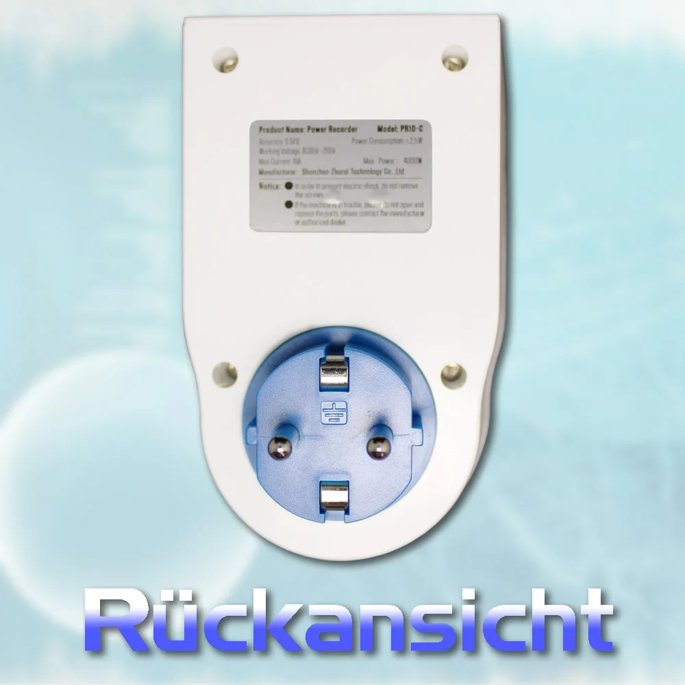 Electric Energy Meter Power Meter ZHURUI PR10-C EU German Plug 16A Power Socket Energy Electricity meter