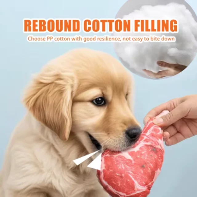 Simulation Squeaky Steak Dog Chew Toy Bite-Resistant Soft Carrot Animal Shaped Puppy Training Chewable Pet Supplies 3