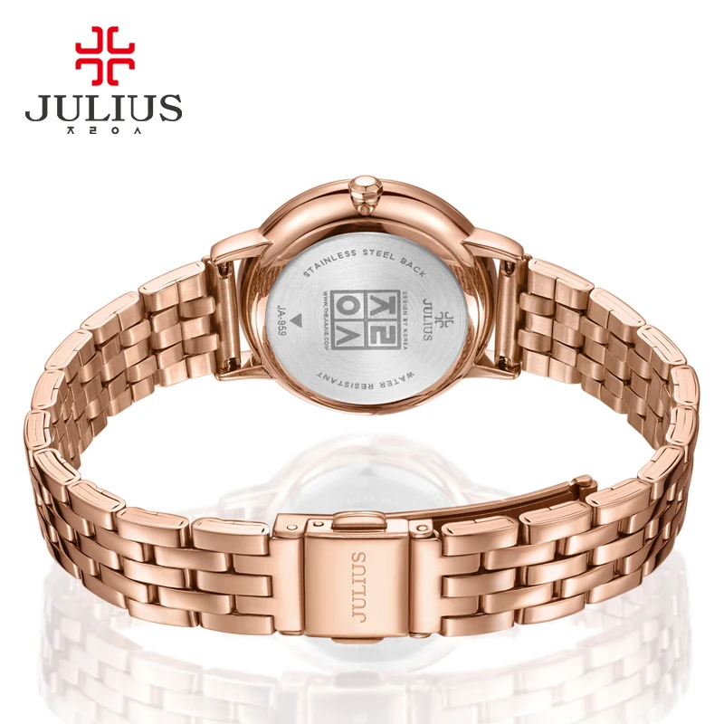 Mother-of-pearl Women's Watch Japan Quartz Hours Clock Fashion Stainless Steel Bracelet Birthday Girl's Gift Julius Box