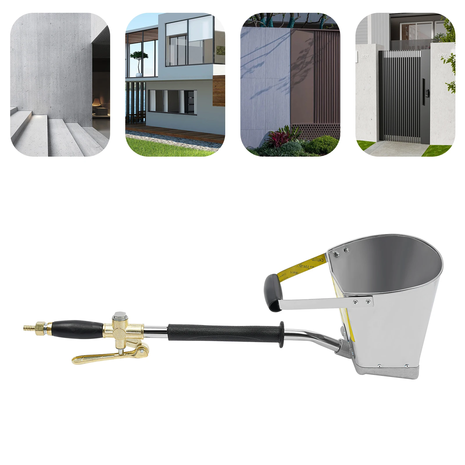 3.5L Cement Spray Gun Mortar Applicator 4 Spray Hole with 1/2" Air Inlet Portable Pneumatic Tool Sand Gun Machine for DIY Wall