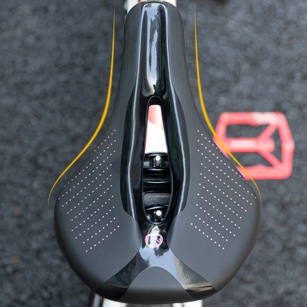 ROCKBROS Fahrradsattel, hohl, atmungsaktiv, stoßdämpfend, PU-Leder, rutschfest, leicht, für MTB und Rennrad – Detail 6