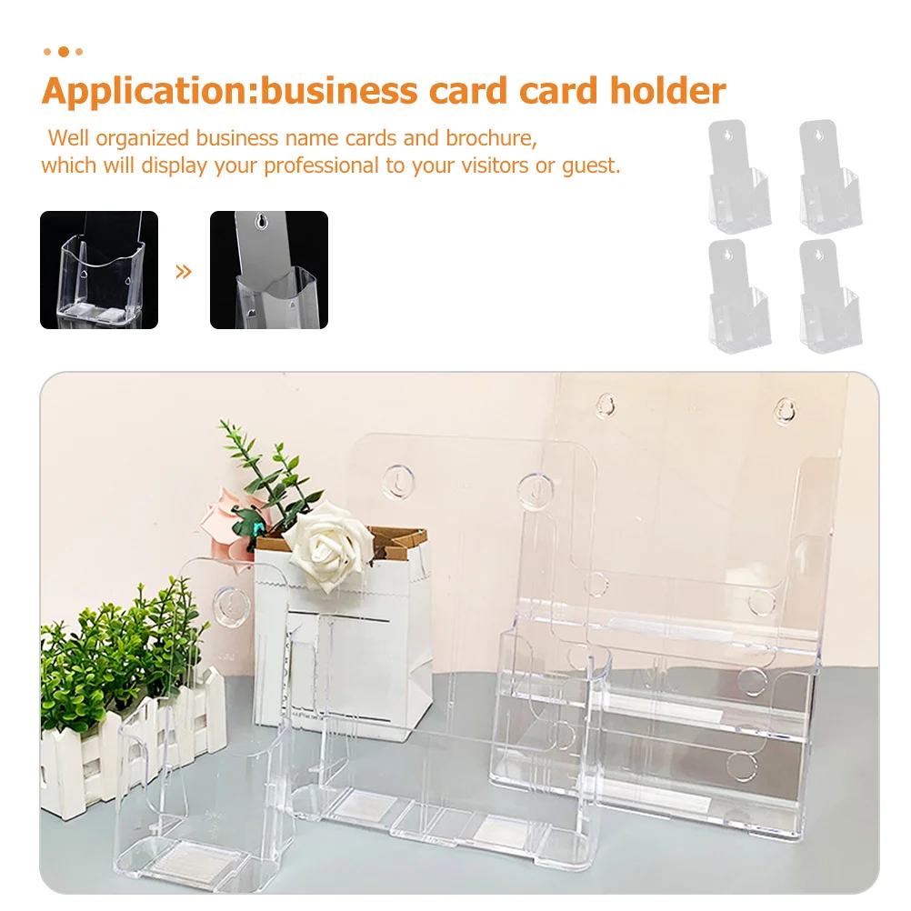 4 Pcs Acrylic Literature Holder Flyer Pamphlet Rack Acrylic Display Stand Brochure Stand Flyer Holder Rack acrylic sign holder