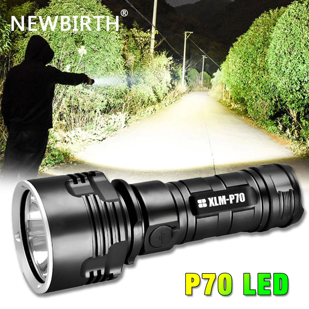 powerful led torch High Power Super Bright Led Flashlight P70 Camping Light USB Rechargeable Flashlight Waterproof Light 26650 Battery Flashlight brightest led torch