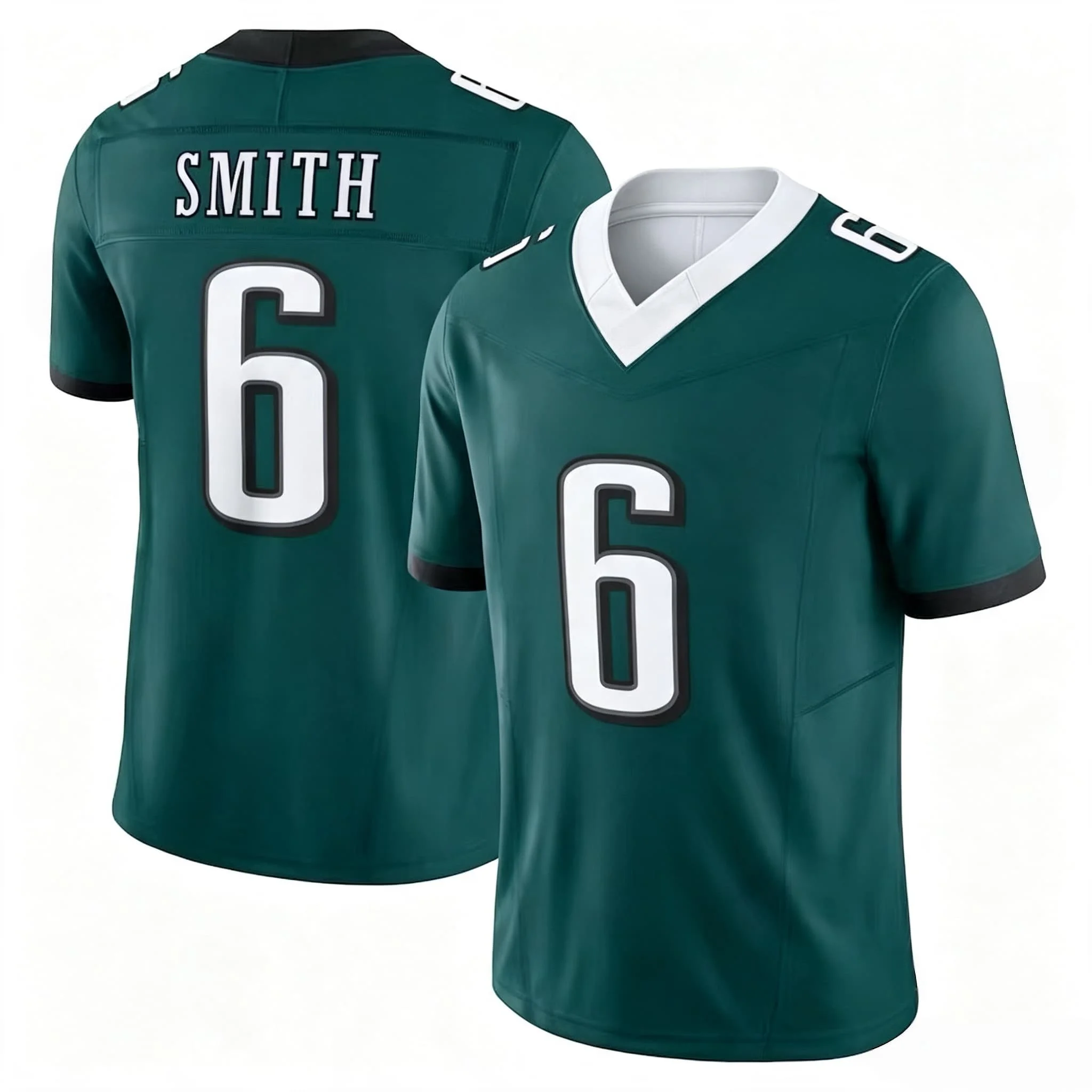 Herren # 6 DeVonta Smith Dunkelgrünes Limited Edition Kurzarm American Football Top Rugby Sport T-Shirt Familien-Matching T-Shirt