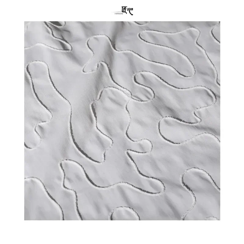 White Art Line Cotton Fabric Fashion Clothing Designer Creative for Shirt Diy Sewing By The Meter Material Cloth 5