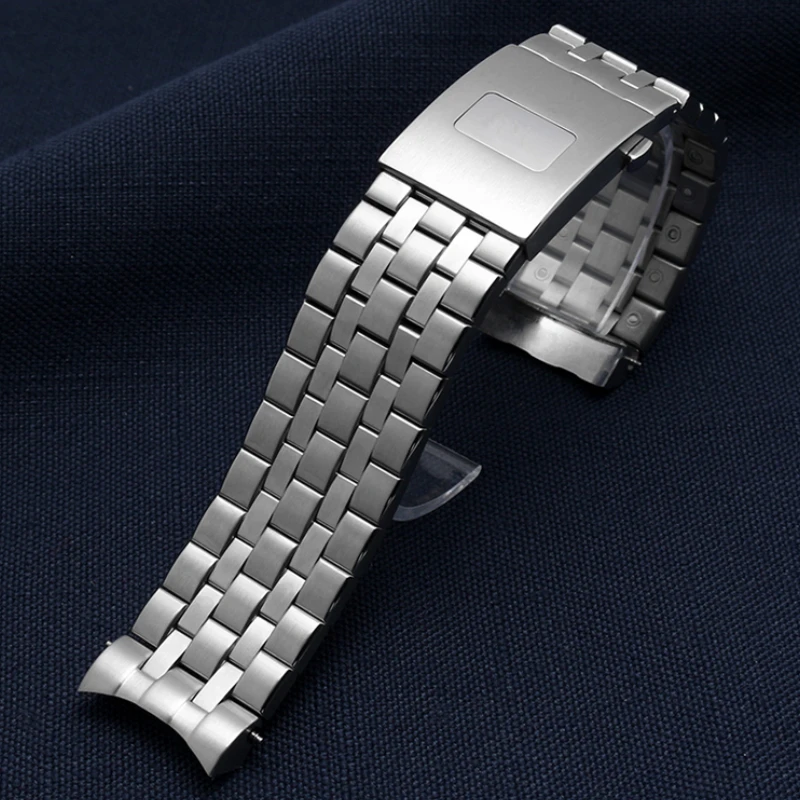 Curved end interface men's metal watchband For IWC Mark 17