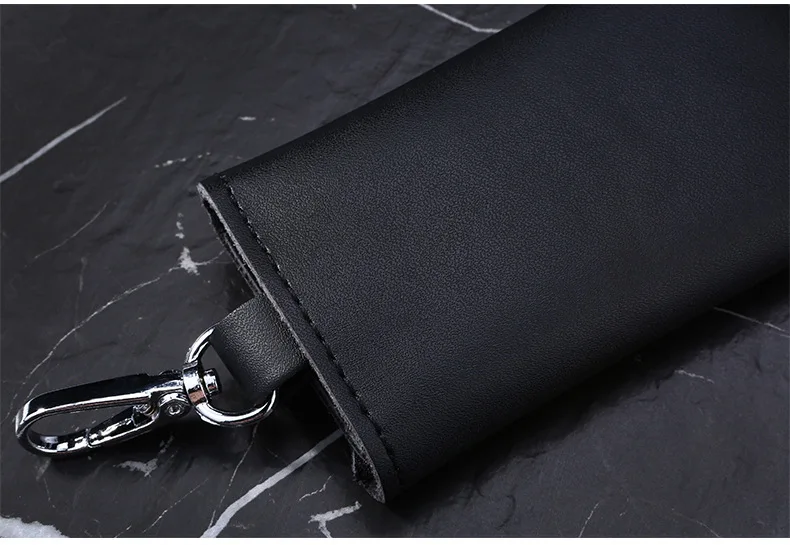 Genuine Leather Keychain Men Women Key Holder Organizer Pouch Cow Split Car Key Wallet Housekeeper Key Case Mini Card Bag A-001