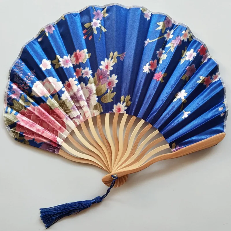 Hand Fold Fan Retro Adornment for Woman Man Dance Props Wedding Living Room Cabinet Decor