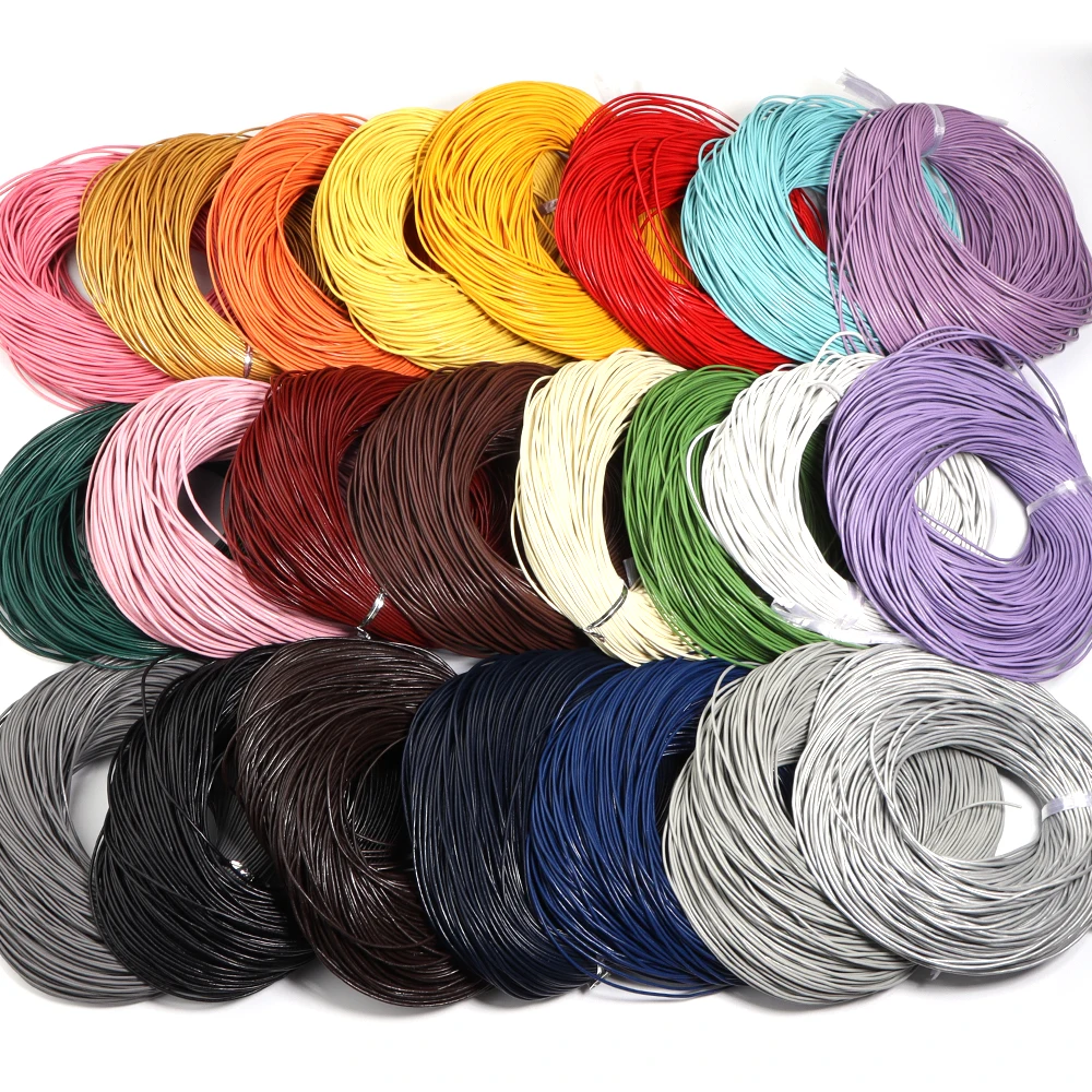 10yards Dia 1/1.5/2/3mm Round Genuine leather cord for Bag Decoration DIY Handicrafts Making Findings Supplies Rope String
