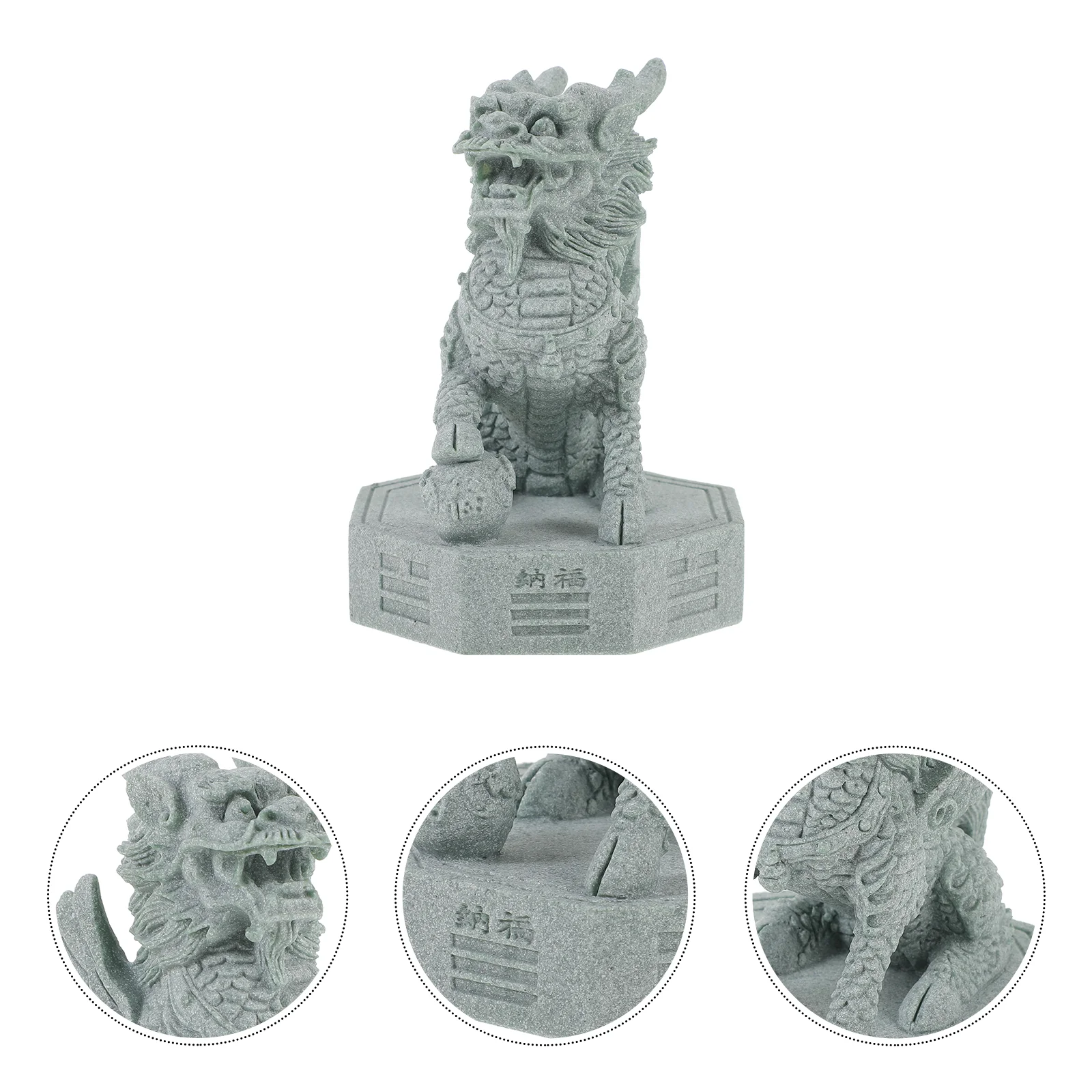 

Porch Qingsha Stone Unicorn Home Decor Green Sandstone Kylins Crafts Decoration