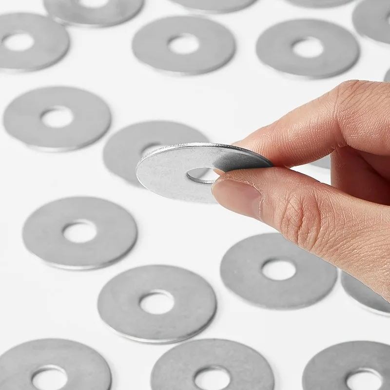 50-Pack Galvanized Thickened Metal Washers - Rustproof Flat Spacers