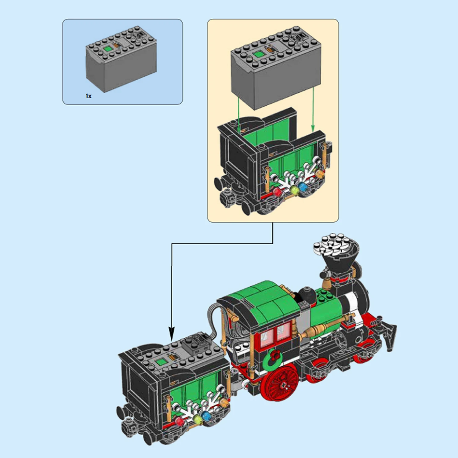 lovende bord Mug XGREPACK 10254 Power remote control group motor remote control accessories  for Lego 10254 Christmas Train Set Building Blocks Mo