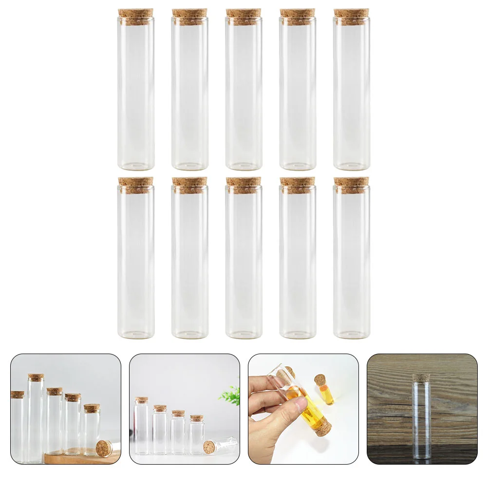 

10 Pcs Test Tube Shot Glasses Transparent Tubes Reuseable Decorative Bottles with Corks Lids