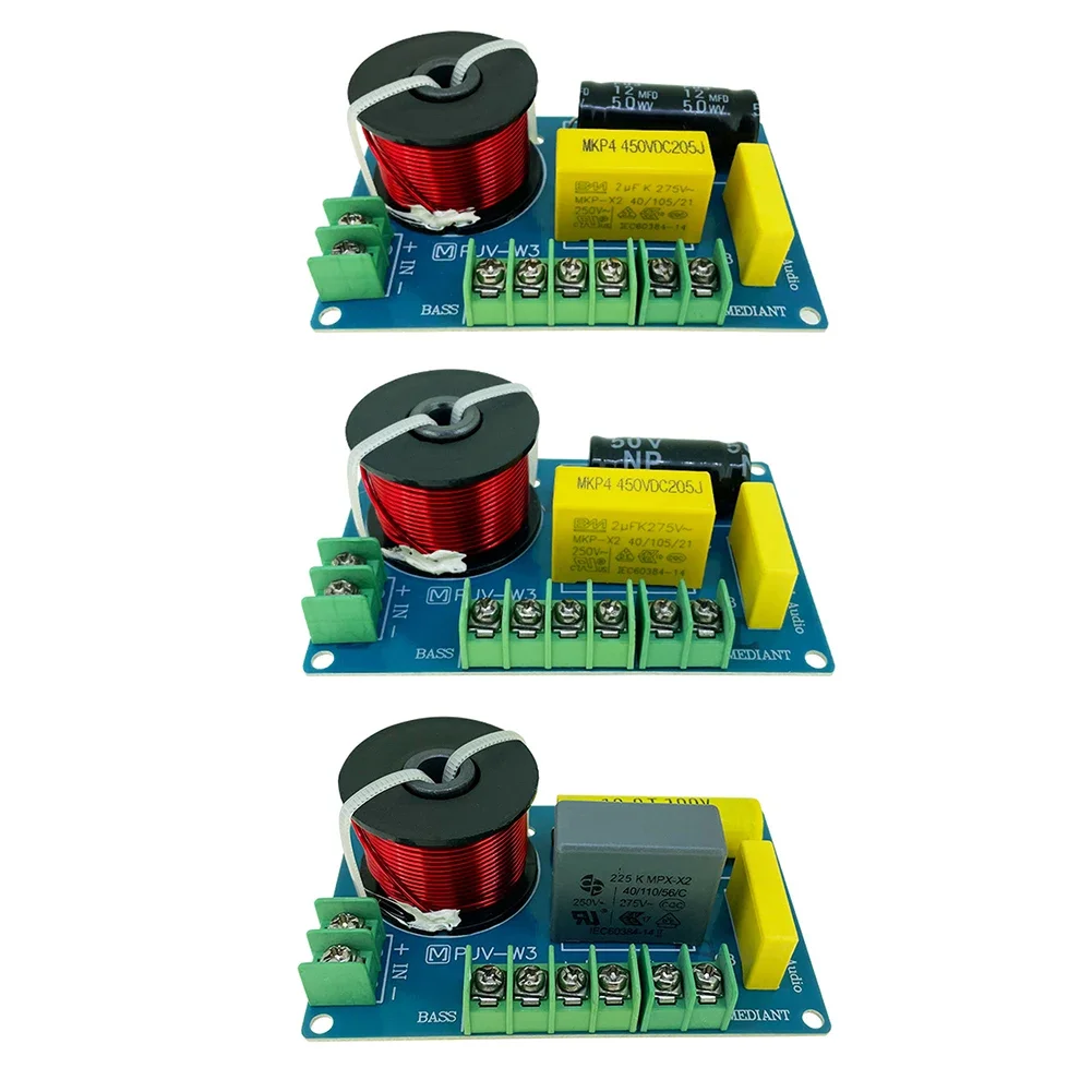 3-Way Hi-Fi Crossover Filter Module MKP Metal Film Audio Hifi Filter Circuit Board Bookshelf Audio for 3.5/4/4.5-8 Inch Speakers