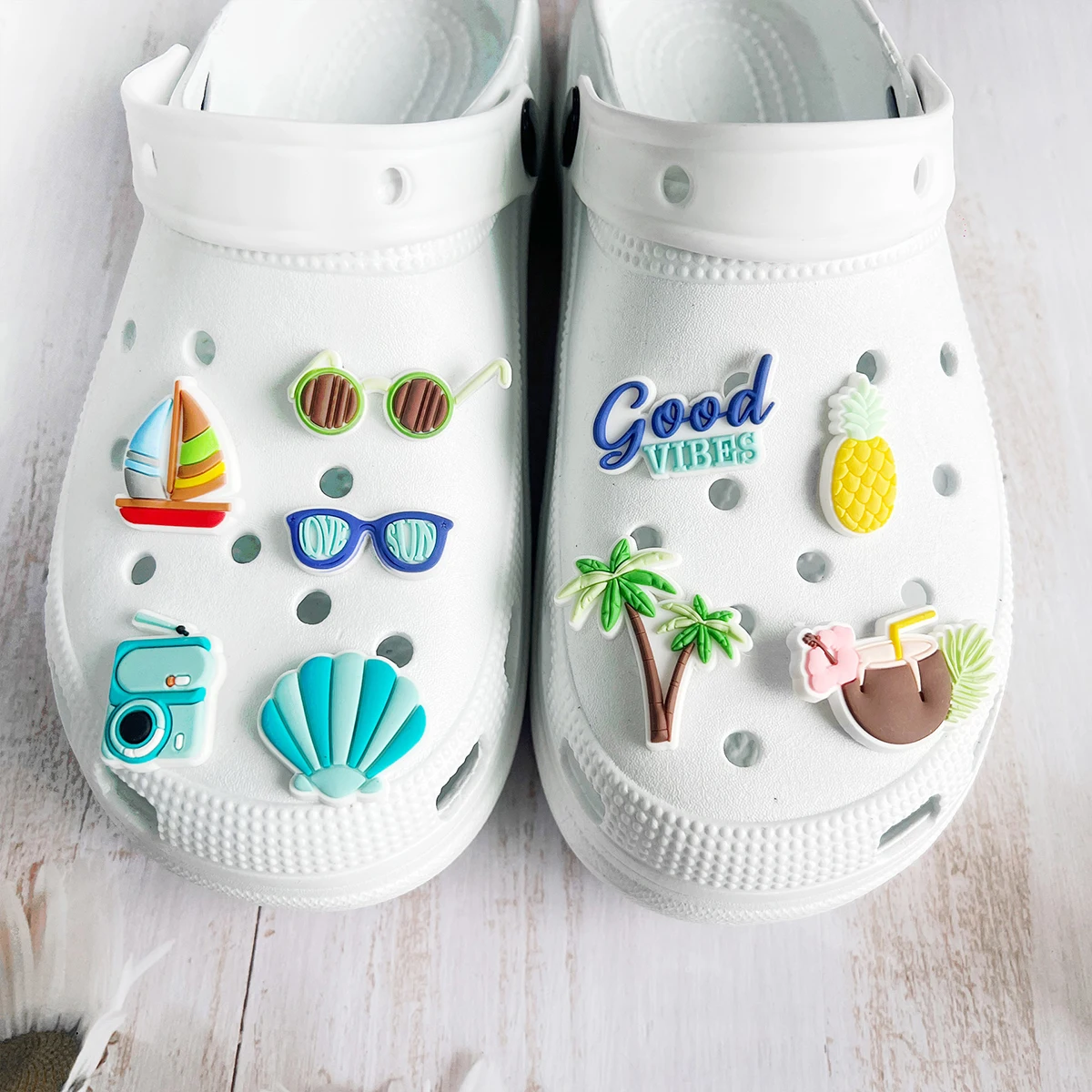 Summer Beach Coco Shoe Charms for Crocs Accessories Charms