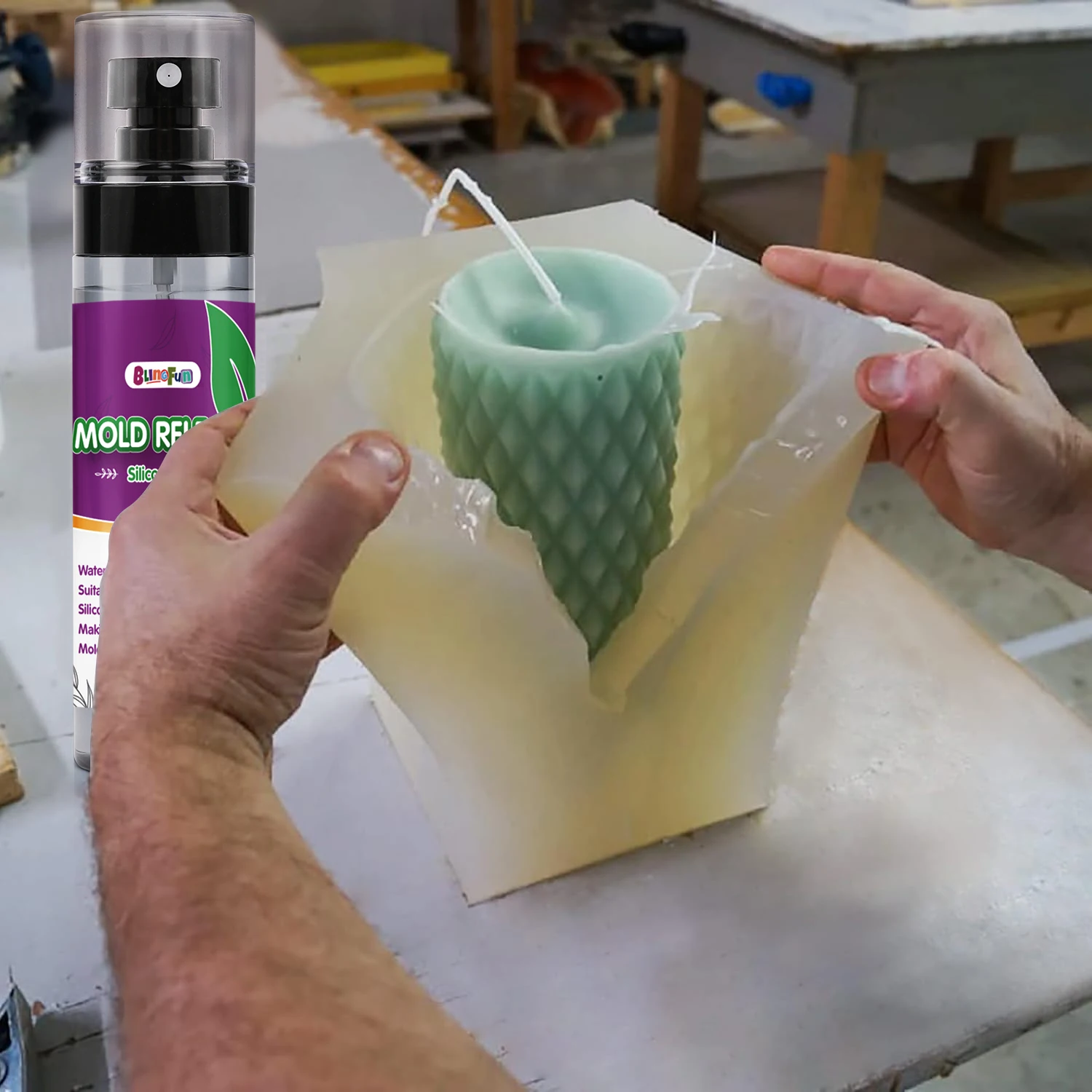 4Oz Silicone Oil Releaser Spray Set Candles Epoxy Resin Mold Making Mold Releaser Evenly Applied Easy To Clean silicone mold releaser