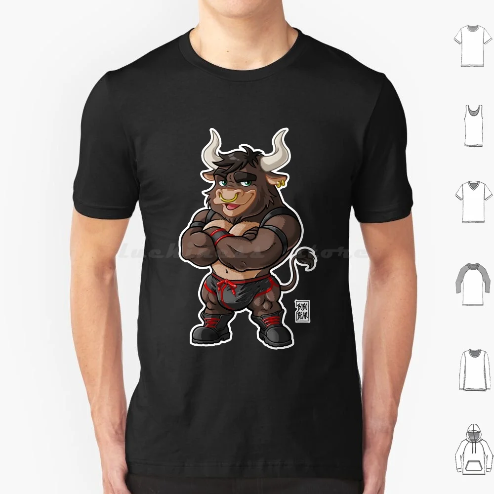 Beefy Bull (Dettagli Rossi)-Bearzoo Series T Shirt Uomo Donna Bambini 6Xl Bobobear Bobobearart Bobo Bear Bear Week Bear Weekend