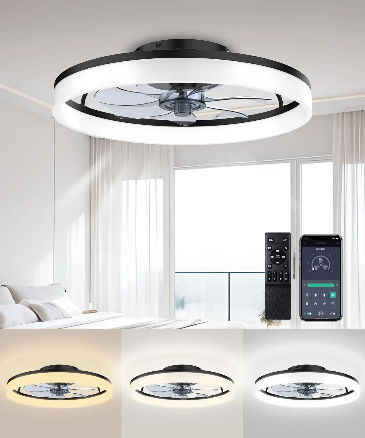 Modern Ceiling Fan ceiling fan with light and remote control 19.7 