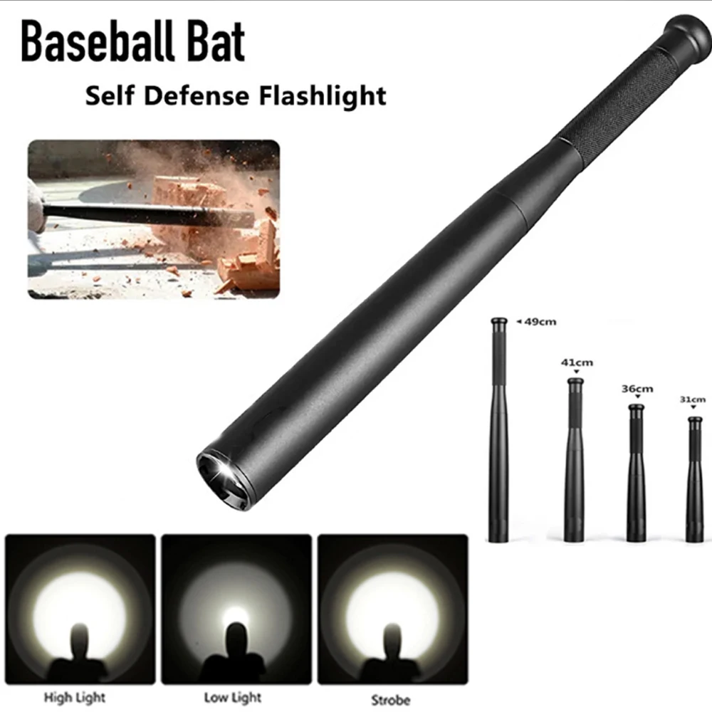Baseball Bat LED Portable Waterproof Super Bright Baton Aluminium Alloy Torch for Emergency Protection and Outdoor Lighting led flashlight led lights camping lamp led work light camping lights work light
