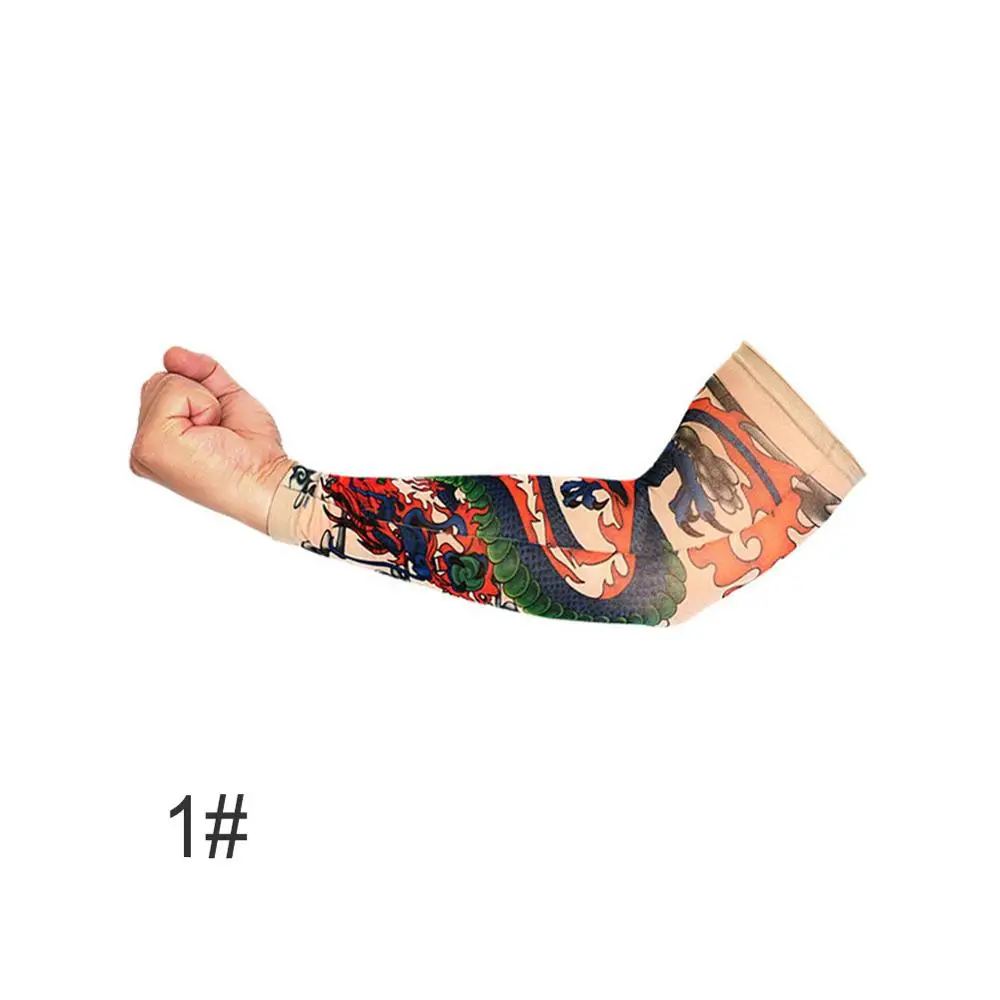 Outdoor Driving Cycling Tattoo Sleeve Men Women Mountain Climbing Camping Play Golf Oversleeve Nylon Stretchy Arm Stockings