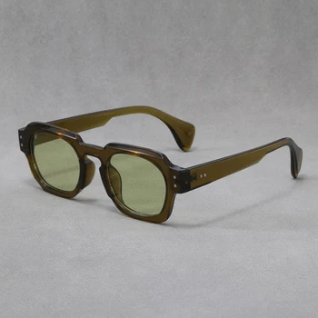 Occhiali da sole vintage quadrati Uomo Donna Designer di marca Occhiali da sole irregolari Moda Retro All'aperto Shades Rivetto Oculos De Sol 1