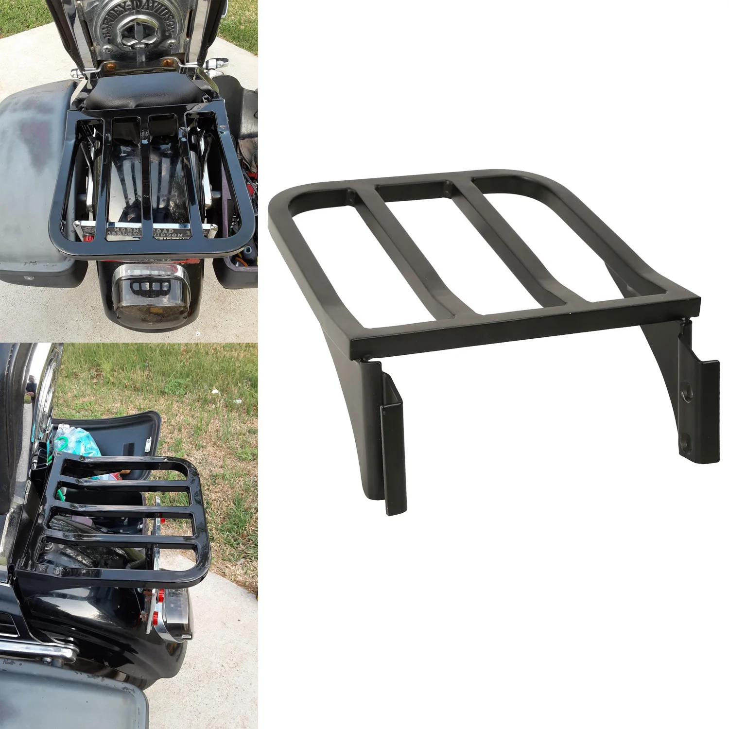 Portapacchi Posteriore Per Harley Sportster, Dyna E Softail – Cromato, Rimovibile, Facile Da Montare