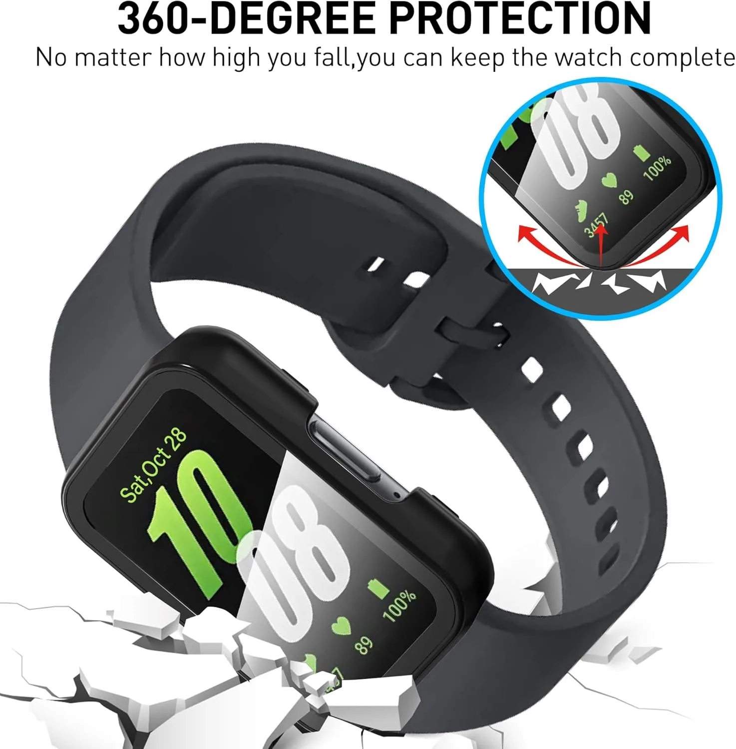 Matte Protective Case with Built-in Tempered Glass Screen Protector