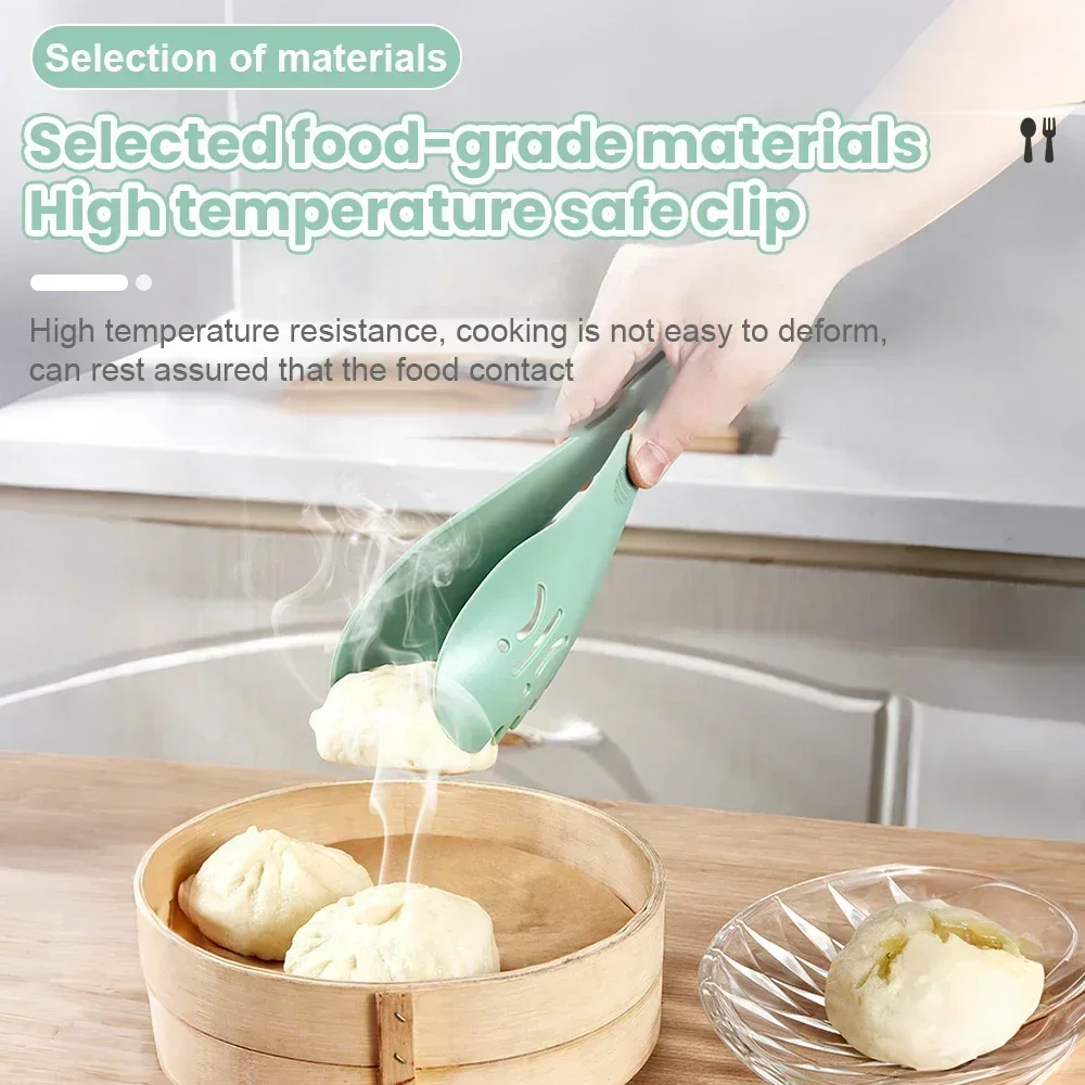 1/2PCS 3 in 1 Plastic Food Clamp Non-Stick Kitchen Tongs Multifunctional Salad Bread Dim Sum Clamp Egg White Filtration Strainer food tongs kitchen utensils set