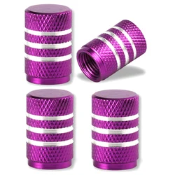 Aluminum Alloy Waterproof Tire Valve Stem Caps - Universal Fit (4pcs - purple)