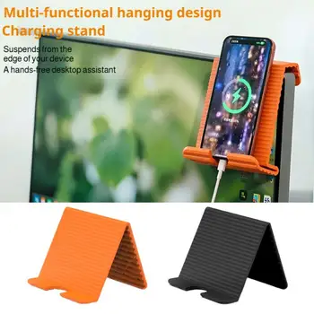 Supporto Flessibile in Silicone Pieghevole per Telefono, Regolabile Multi-angolo, Supporto Portatile per Cellulare da Appendere al Monitor del Laptop