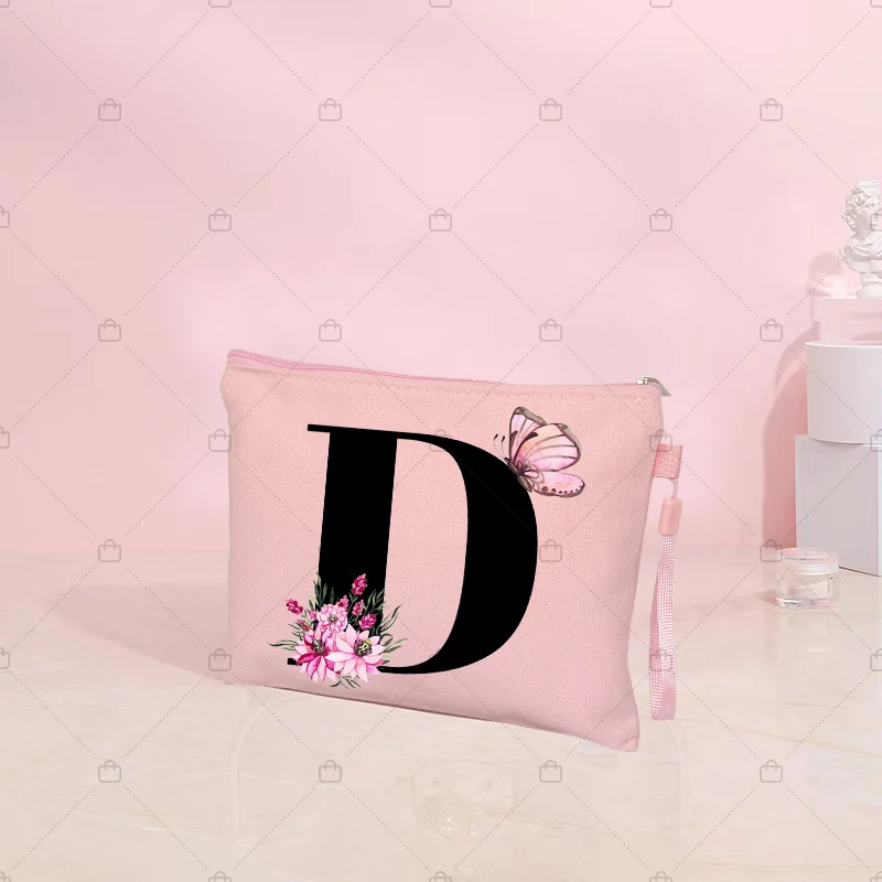 Butterfly Flower Letter Makeup Bag Travel Cosmetic Pouchs Women Toilet Kits Bachelorette Party Lipstick Bags Gift makeup organizer cosmetic bag cosmetic storage bag toiletry bag makeup bag cosmetic case