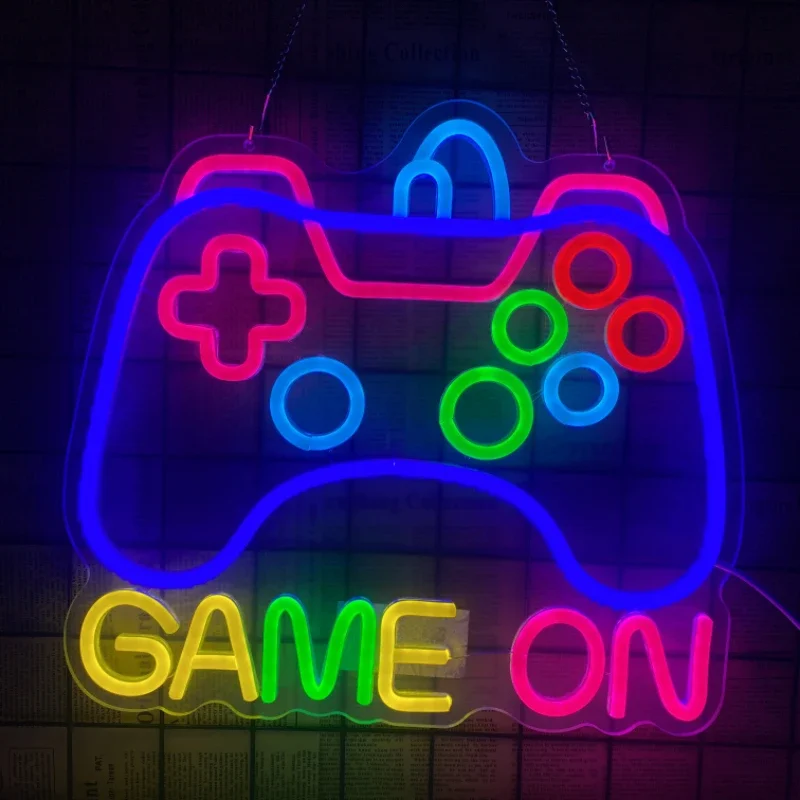 Enseigne LED Néon Manette De Jeu – Décoration Murale Pour Chambre De Gamer – USB