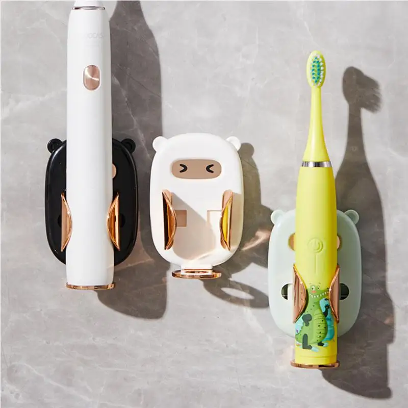 Toothbrush Holder Wall-mounted Toothbrush Stand Rack Punch-free Electric Organizer Bathroom Accessories