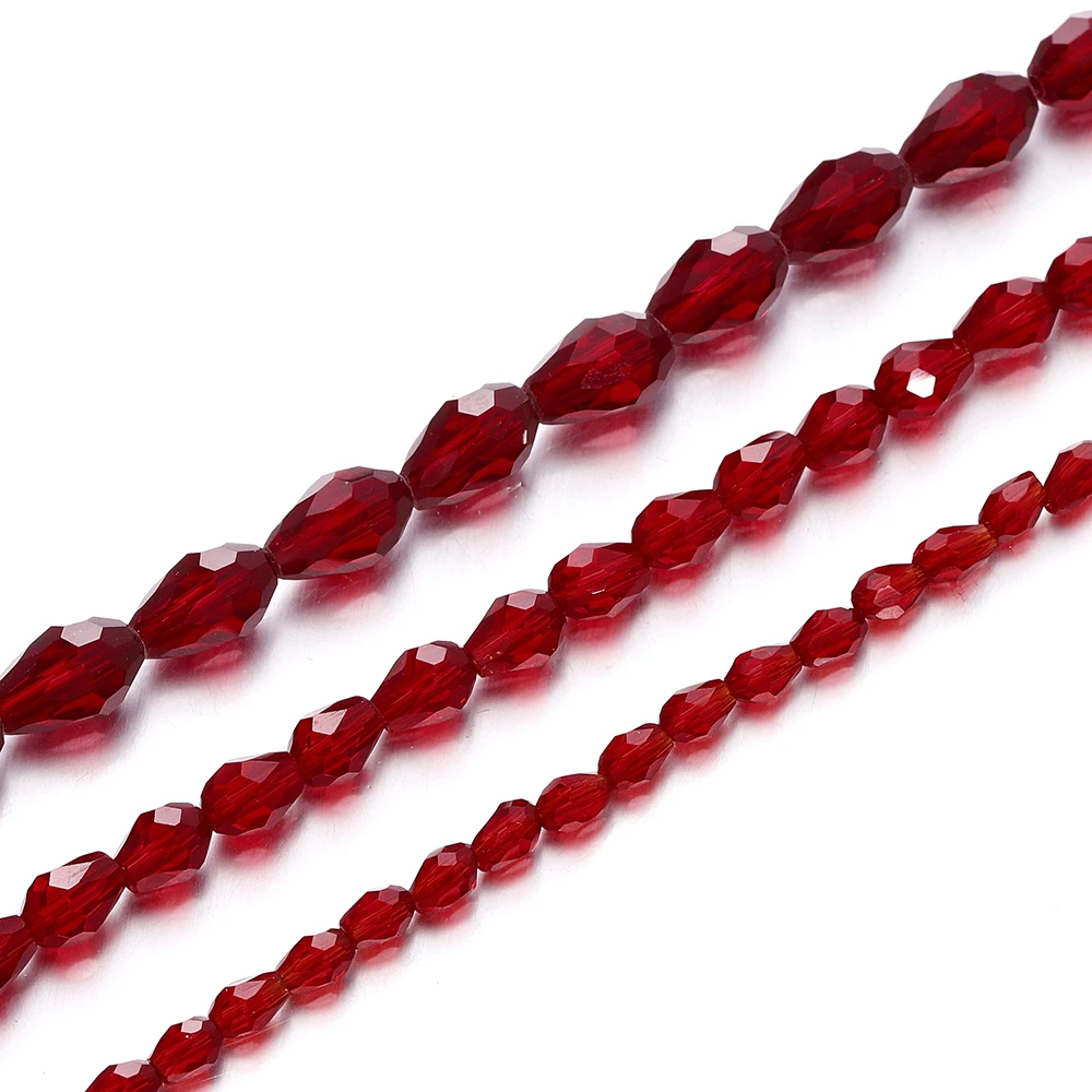 1 Strand 6-12mm Spacer Water Drop Beads AB Shine Glass Crystal Drop Pendant for DIY Earing Bracelet Jewelry Making Accessories
