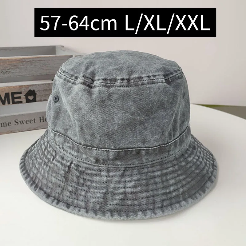 2023 Big Head Plus Size Bucket Hat for Men Pure Cotton Panama Fisherman Hat  Korean Man Women 59cm 60cm 62cm 63cm Sun Hat - AliExpress