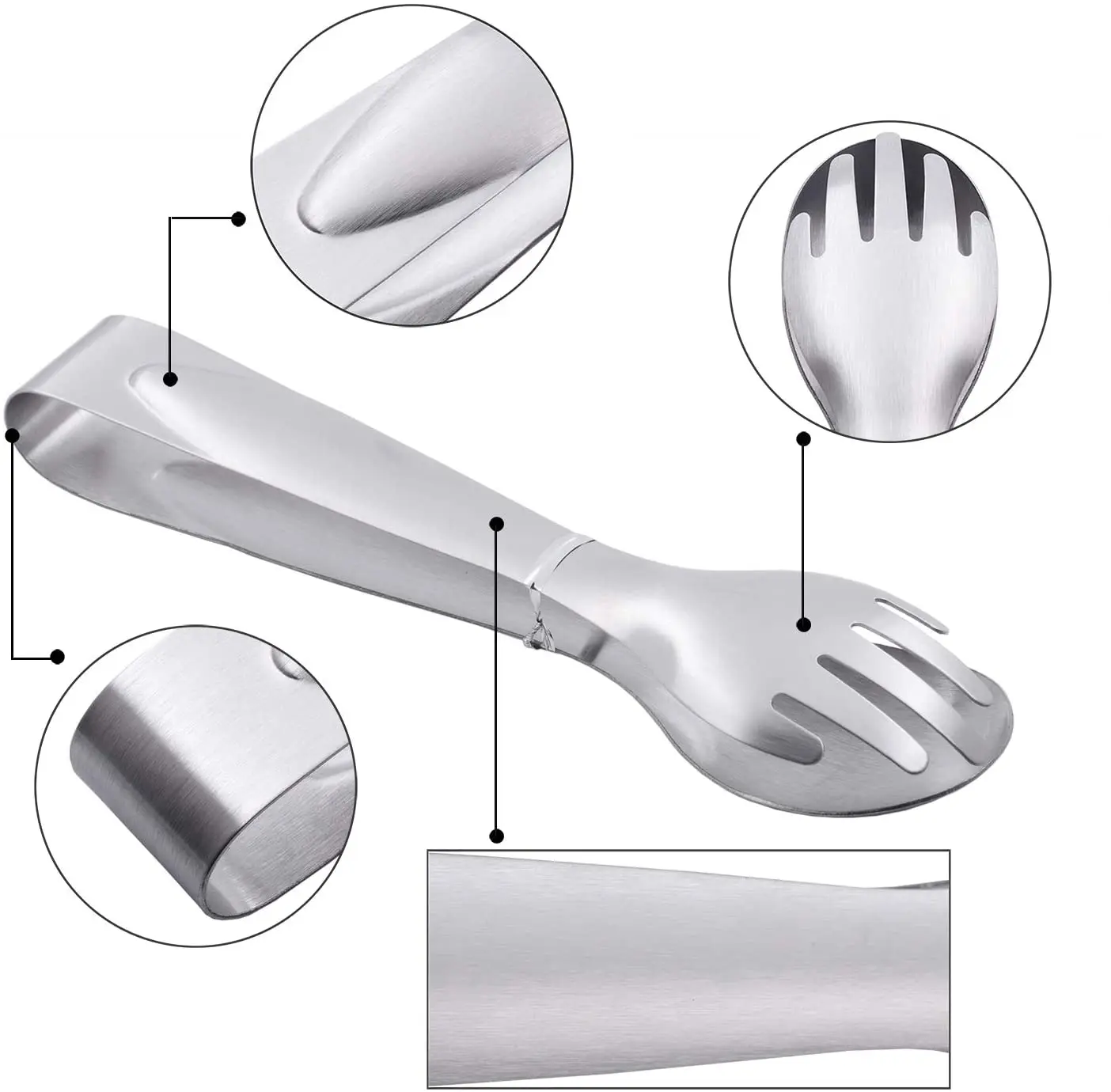 Stainless Steel Food Tongs Gold Thickened Buffet Food Kitchen Utensils Buffet Cooking Tools BBQ Clips Bread Steak Tong