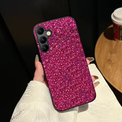 Luxurious Bling Diamond Rhinestone Glitter Soft Shell Case - Galaxy A18 (Rose Red)