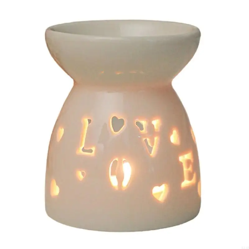 도자기는 작은 Essnetial 오일 버너 Tealight 캔들 홀더 정교한 홈 장식을 위한 아로마 디퓨저를 비웠습니다