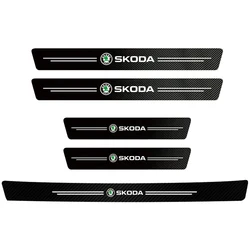 Premium Carbon Fiber Car Door Sill Protector Stickers - skoda (5Pcs Car Door xTrunk)